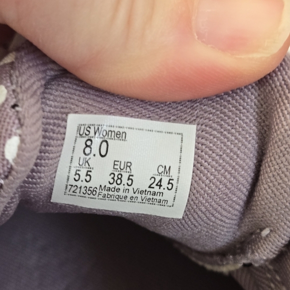 Vans Women's Polka Dot Sneakers - Light Purple and White Size 8 - Picture 11 of 12